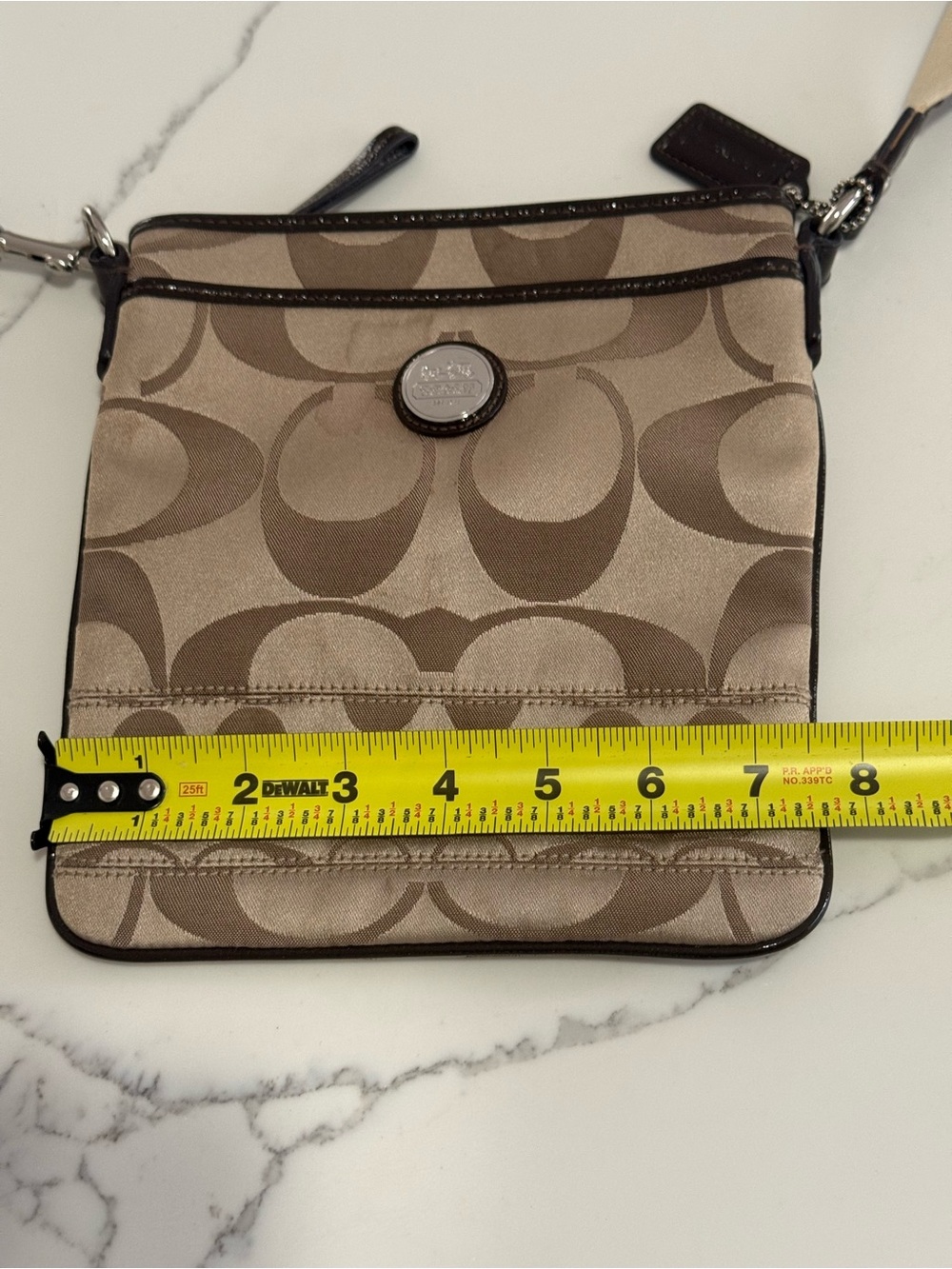 Coach Signature Khaki Brown Crossbody Bag Brown & Tan - Picture 10 of 10